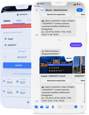 Sihuhu Facebook Messenger és Viber vasúti menetrend chatbot